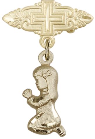 Baby Pin with Baby Girl Charm, 14kt Gold Filled, # 66986