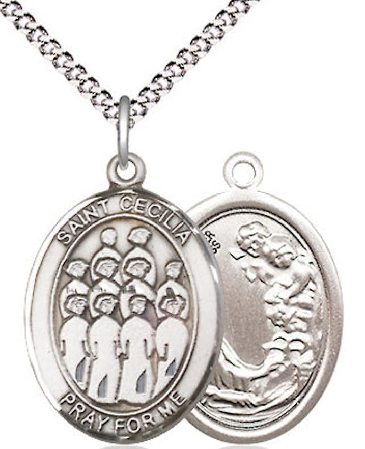 Choir / St. Cecilia Medal in Fine Pewter, 3/4", Your Choice of Chain # 17576