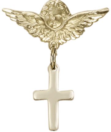 Small Angel Pin with Cross Charm, 14kt Gold Filled, # 67103