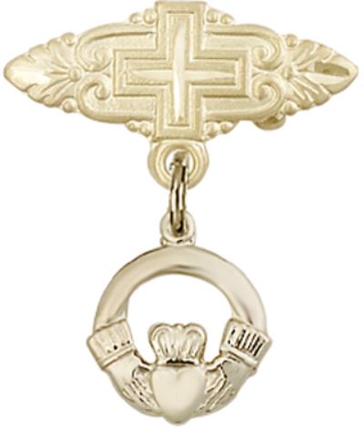 Baby Pin with Claddagh Charm, 14kt Gold Filled, # 67154