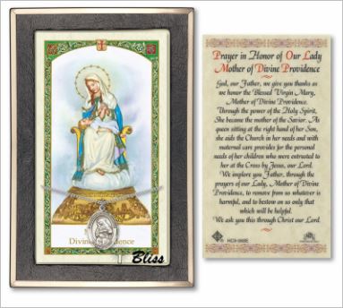 Our Lady of Divine Providence Medal with Prayer Card, gift boxed, Sterling Silver, # 67216