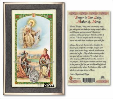 Our Lady of Mercy Medal with Prayer Card, gift boxed, Sterling Silver, # 67223