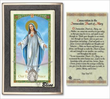 Our Lady of Peace Medal with Prayer Card, gift boxed, Sterling Silver, # 67225