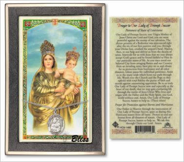 Our Lady of Prompt Succor Medal with Prayer Card, gift boxed, Sterling Silver, # 67227