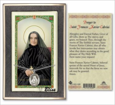 St. Frances Cabrini Medal with Prayer Card, Gift Boxed, Sterling Silver, # 67244