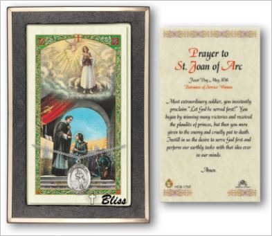 St. Joan of Arc Medal with Prayer Card, Gift Boxed, Sterling Silver, # 67247
