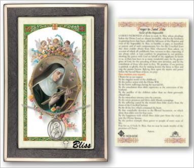 St. Rita of Cascia Medal with Prayer Card, Gift Boxed, Sterling Silver, # 67258