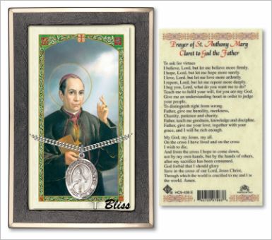 St. Anthony Mary Claret Medal with Prayer Card, Gift Boxed, Sterling Silver, # 67265