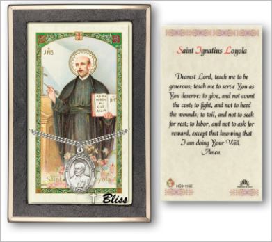 St. Ignatius Loyola Medal with Prayer Card, Gift Boxed, Sterling Silver, # 67287