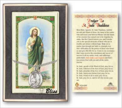 St. Jude Medal with Prayer Card, Gift Boxed, Sterling Silver, # 67301