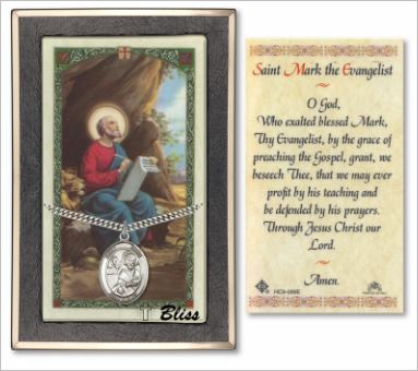 St. Mark Medal with Prayer Card, Gift Boxed, Sterling Silver, # 67306