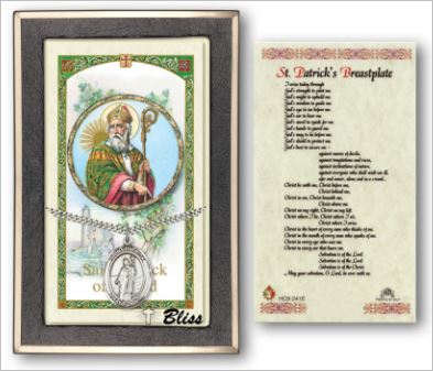 St. Patrick Medal with Prayer Card, Gift Boxed, Sterling Silver, # 67314