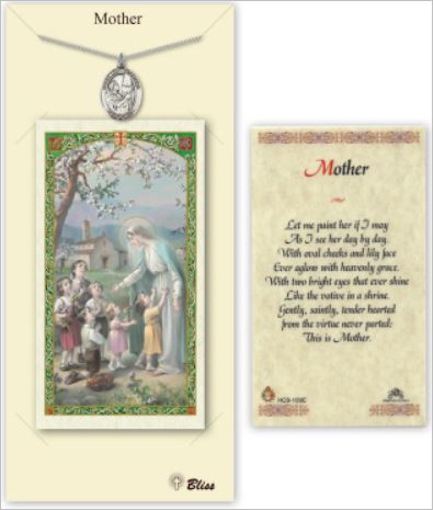 Mary Magdalene Pewter Medal with Mother Prayer Card, # 67347