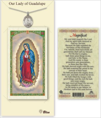 Our Lady of Guadalupe Medal, Pewter with Prayer Card, # 67358