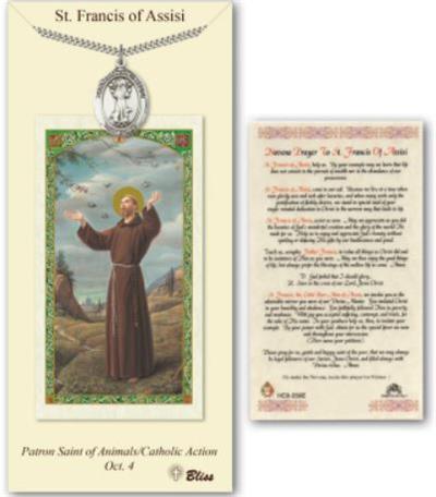 St. Francis of Assisi Pewter Medal with Laminated Prayer Card, # 67421