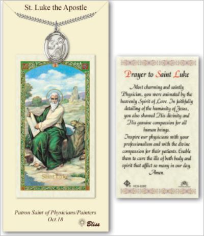 St. Luke the Apostle Pewter Medal with Laminated Prayer Card, # 67445