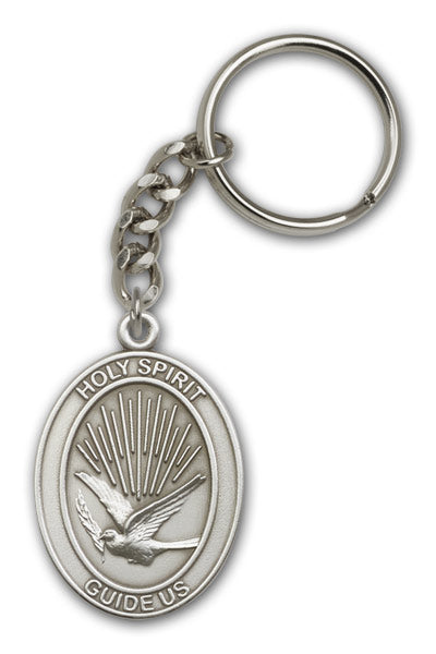 Keychain, Holy Spirit, Silver Oxide Finished Pewter, 1-3/8" Medal, #98869