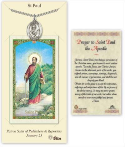St. Paul the Apostle Pewter Medal with Laminated Prayer Card, # 67456