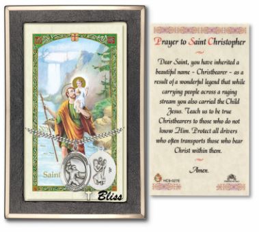 Football / St. Christopher Medal with Prayer Card, 1" Sterling Silver, # 67473