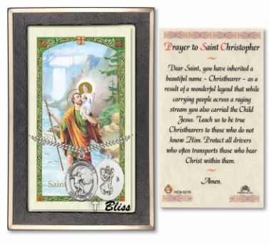 Soccer / St. Christopher Medal with Prayer Card, 1" Sterling Silver, # 67475