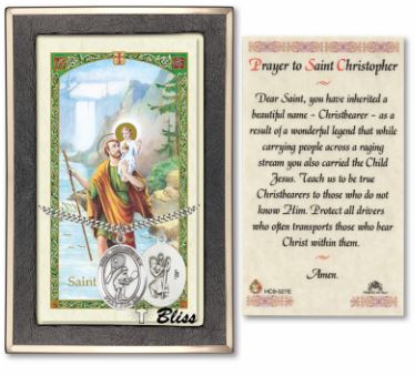 Tennis / St. Christopher Medal with Prayer Card, 1" Sterling Silver, # 67477