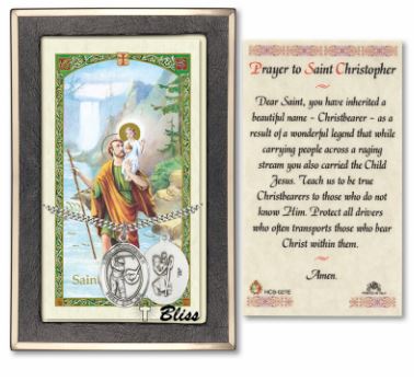 Golf / St. Christopher Medal with Prayer Card, 1" Sterling Silver, # 67478