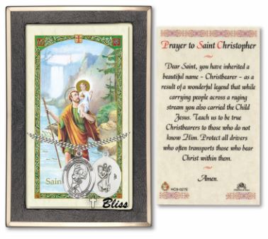 Softball / St. Christopher Medal with Prayer Card, 1" Sterling Silver, # 67479