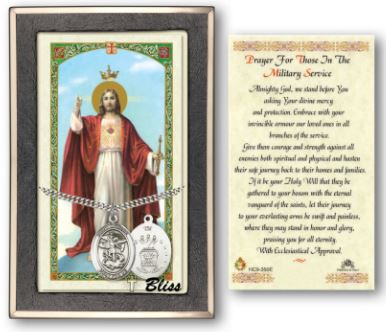 Air Force / St. Michael Medal with Prayer Card, 1" Sterling Silver, # 67484