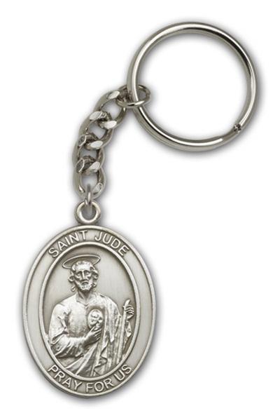Keychain, St. Jude, Silver Oxide Finished Pewter, 1-3/8" Medal, #98880