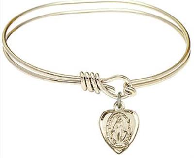 Oval Eye Hook Bangle Bracelet, 6-1/4", Hamilton Gold Finish, Miraculous Charm, # 67690