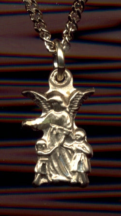 1/2" Petite Guardian Angel Medal 14kt Gold Filled, Your Choice of chain # 6787