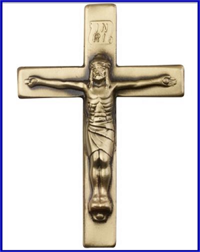 Visor Clip, Bronze Oxide Finish, Crucifix, 2-1/2" tall, 6798