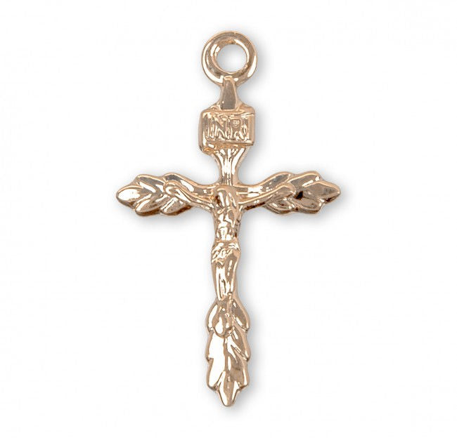 3/4" Polished Crucifix, 16kt Gold over Sterling Silver, Your Choice of Chain, # 68060