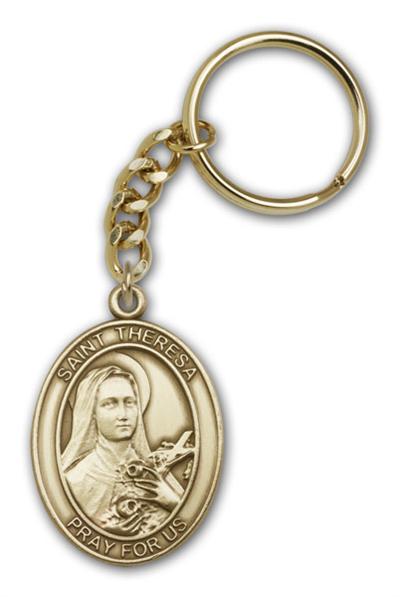 Keychain, St. Therese, Bronze Oxide Finished Pewter, 1-3/8" Medal, #98897