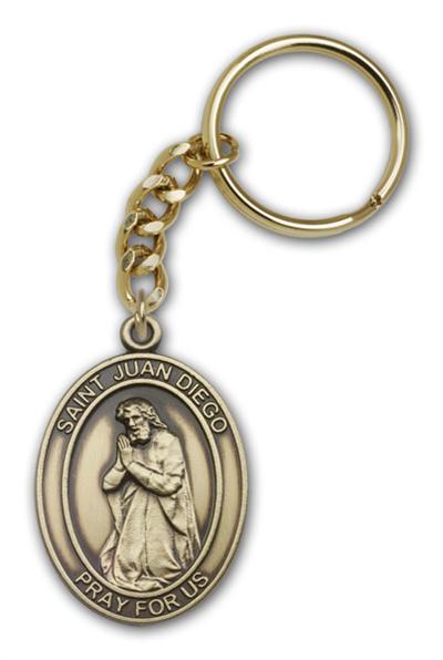 Keychain, St. Juan Diego, Bronze Oxide Finished Pewter, 1-3/8" Medal, #98883