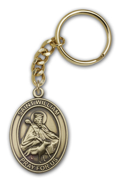 Keychain, St. William, Bronze Oxide Finished Pewter, 1-3/8" Medal, #98912