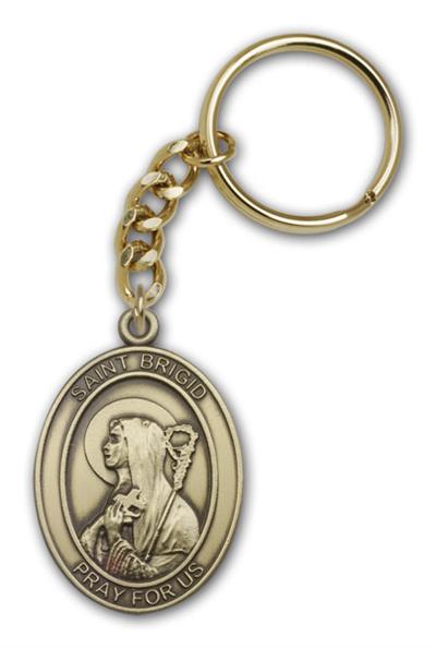 Keychain, St. Brigid, Bronze Oxide Finished Pewter, 1-3/8" Medal, #98858