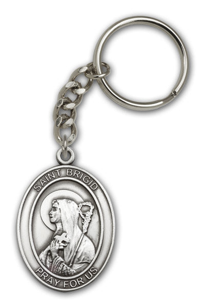Keychain, St. Brigid, Silver Oxide Finished Pewter, 1-3/8" Medal, #98853