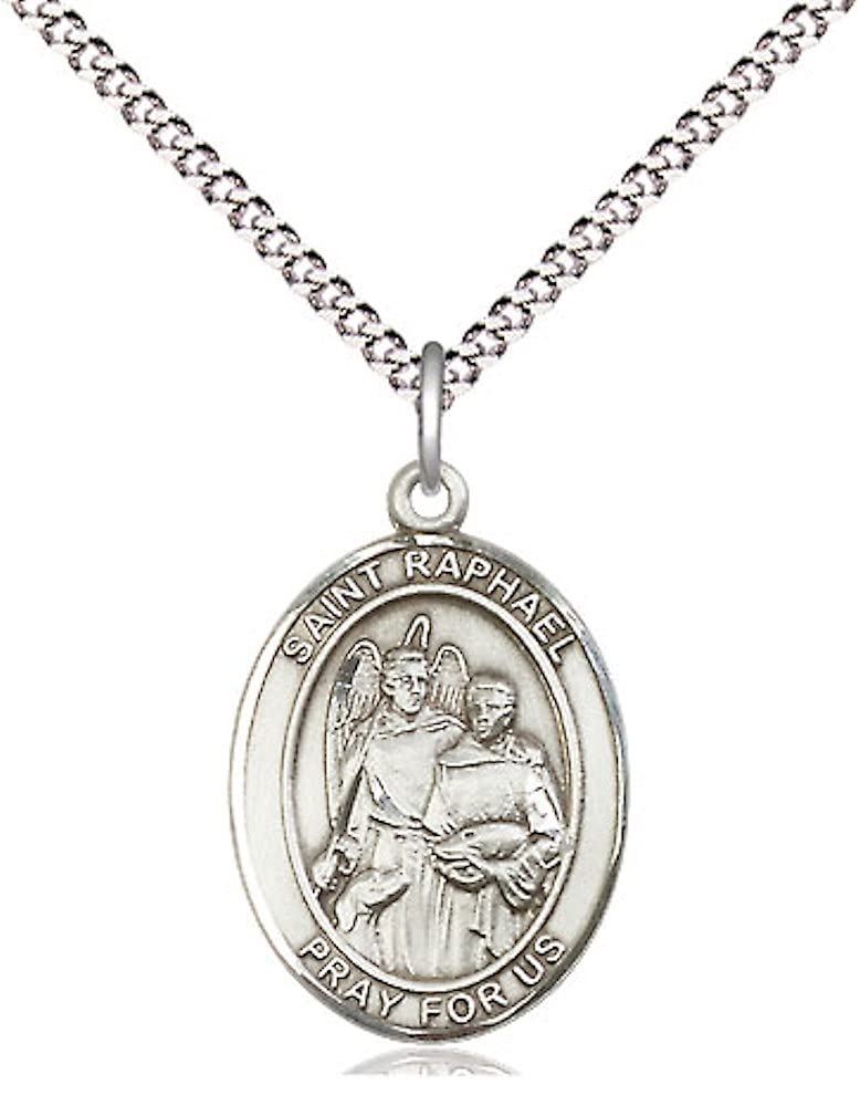 St. Raphael the Archangel Medal in Fine Pewter, 3/4" tall, Your Choice of Chain # 17209