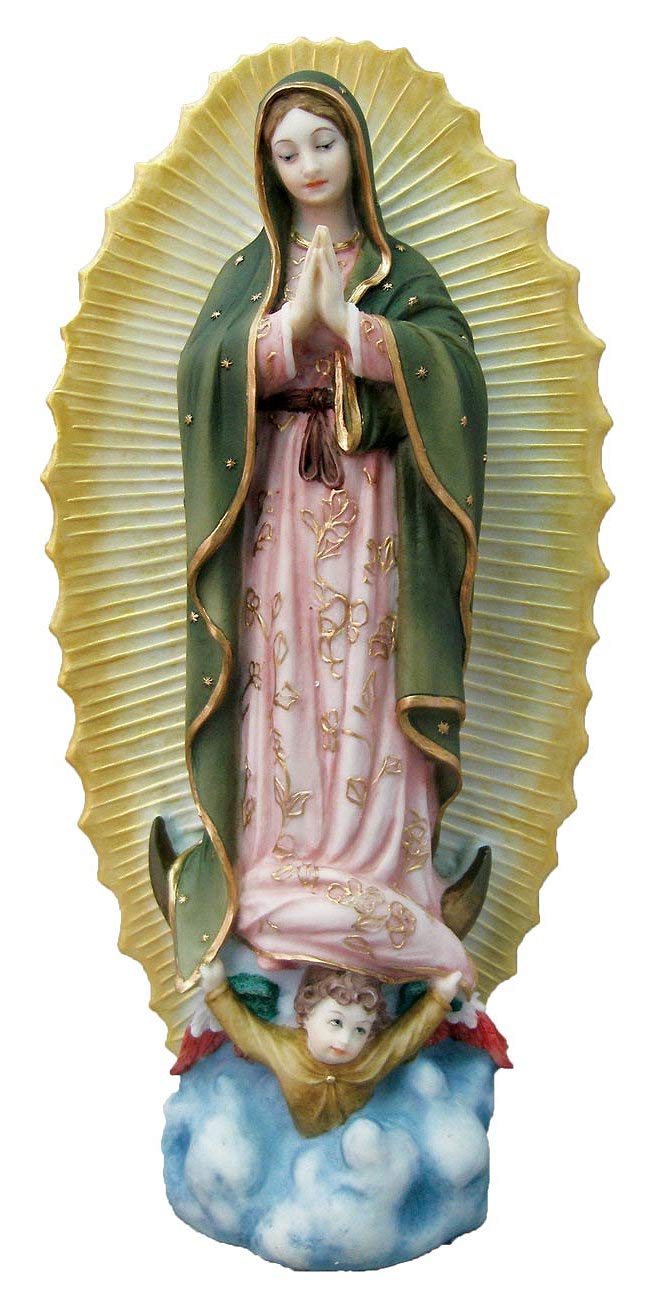 Guadalupe Hand Painted Resin Statue 9", 98713