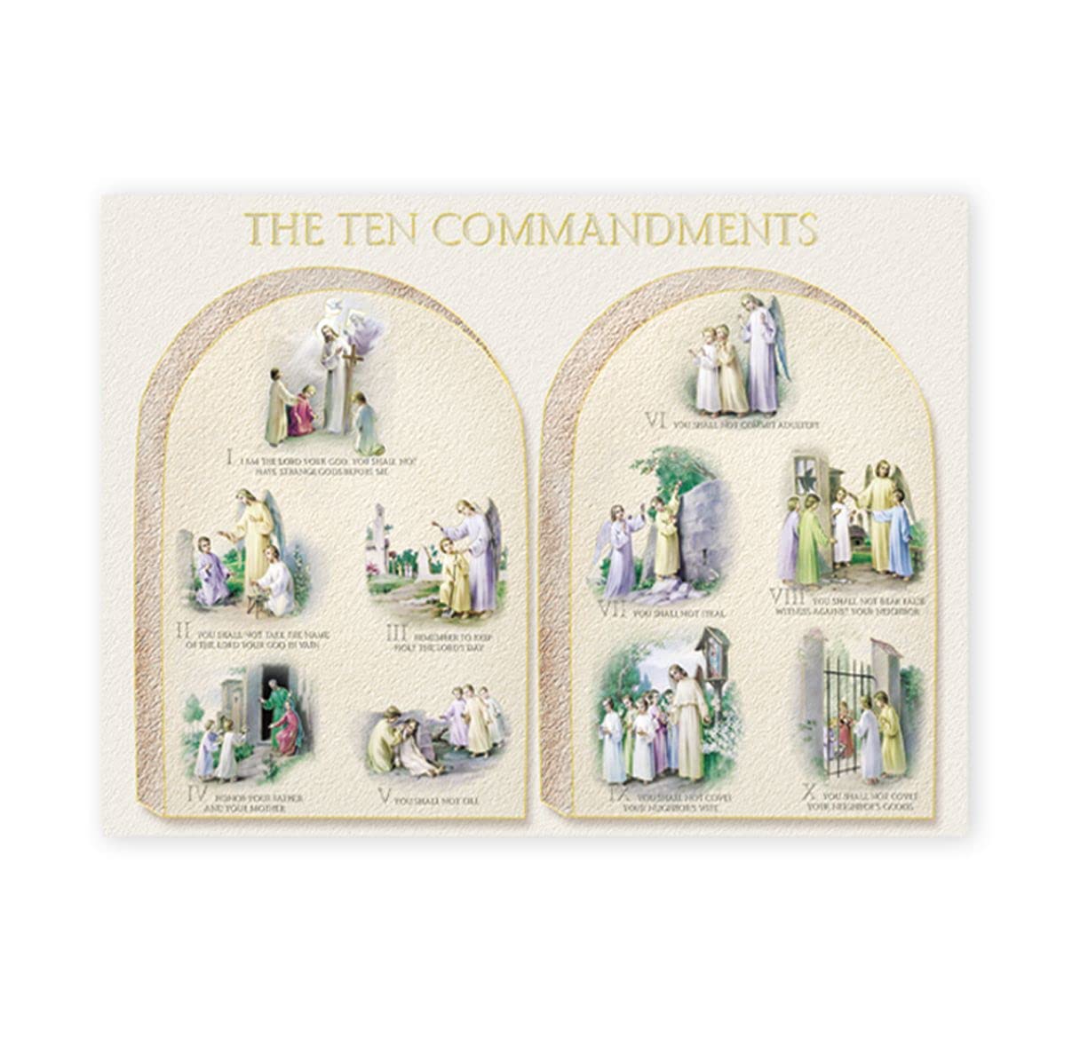 19" x 27" Poster of the Ten Commandments, Italian gold embossed, #, 98458