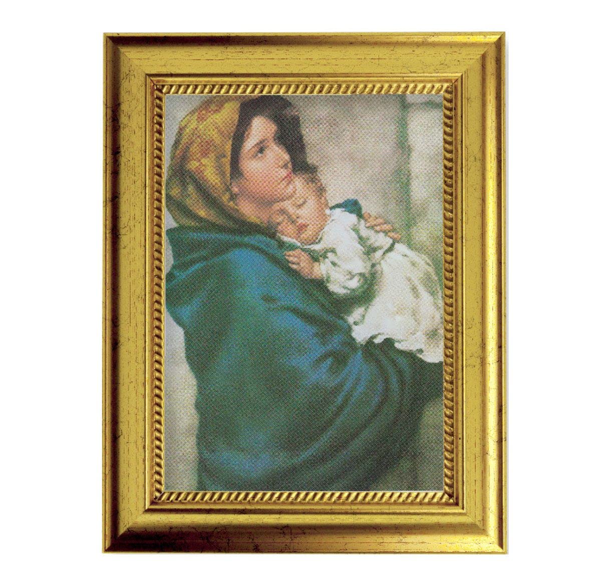 Ferruzzi: Madonna of The Street 6-3/4"x8-3/4 Antique Gold Frame with Rope Detail Lip, Textured # 27997