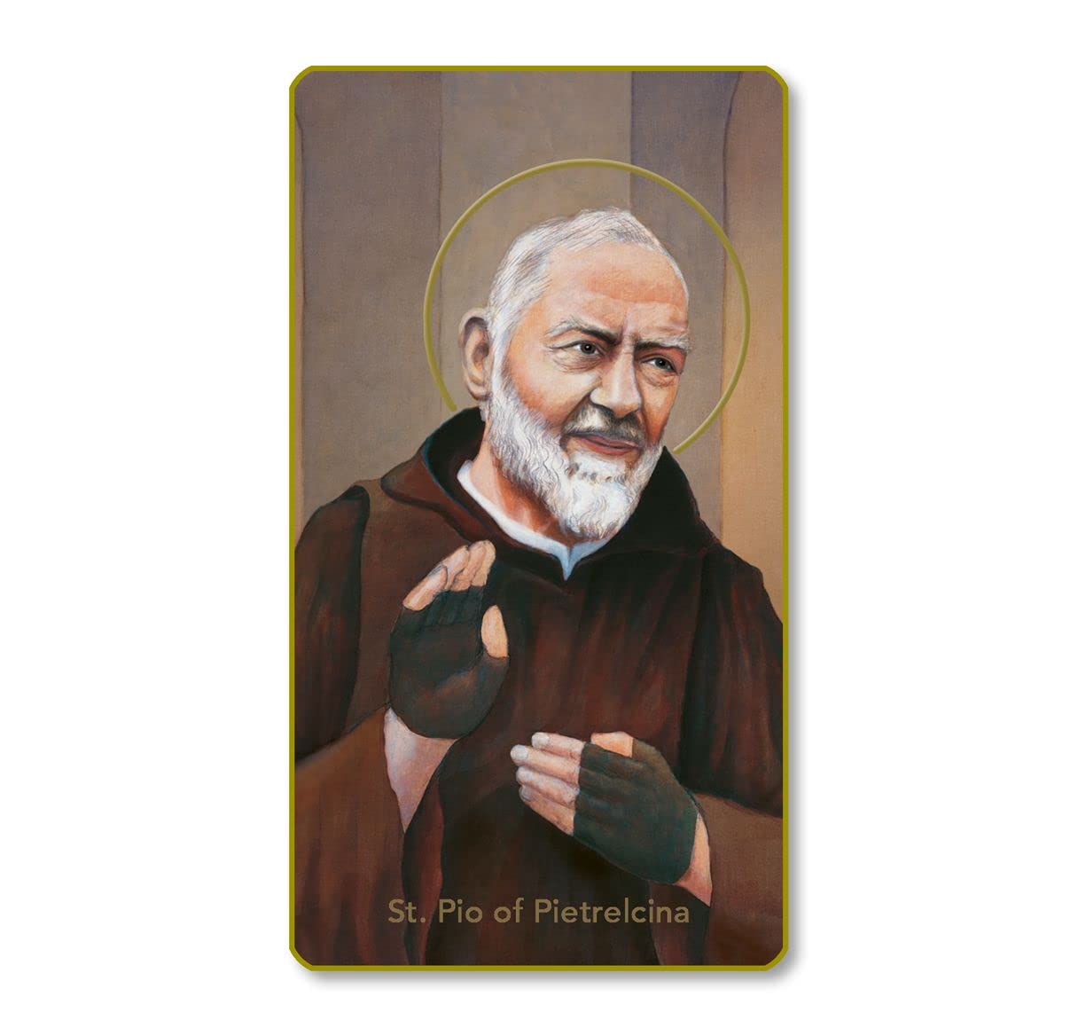 St. Pio of Pietrelcina Italian Paper Holy Cards, 2"x4", Blank Back, 100-Pack, # 6180