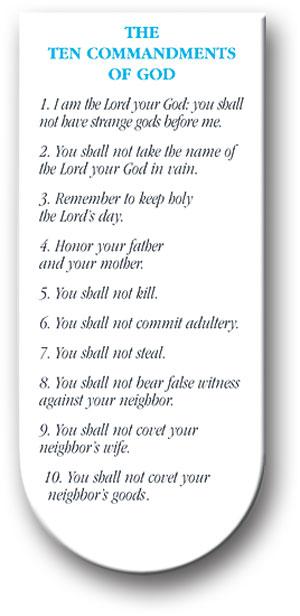 Magnetic Bookmark, 3", Ten Commandments, 10-Pack, # 70355
