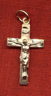 Solid 14kt Gold Crucifix, 7/8" # 7047