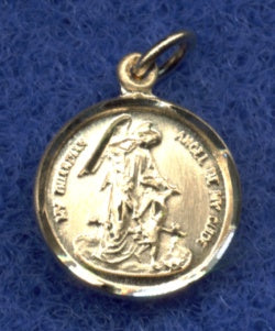 14Kt. Guardian Angel Medal, 1/2" dia., Free Chain, # 7049