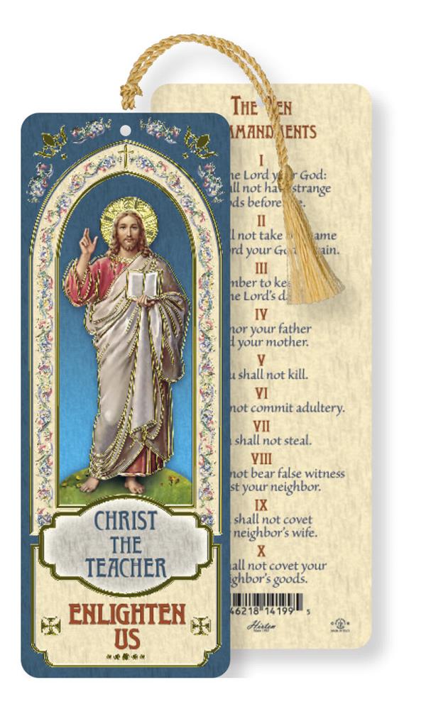 Christ the Teacher / Ten Commandments Laminated Gold Foil Bookmark, 10-Pack, # 7084