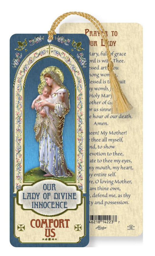 Our Lady of Divine Innocence Laminated Gold Foil Bookmark, 10-Pack, # 7100