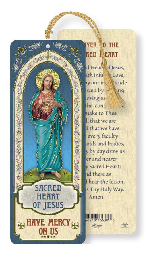 Sacred Heart Laminated Gold Foil Bookmark, 10-Pack, # 7107