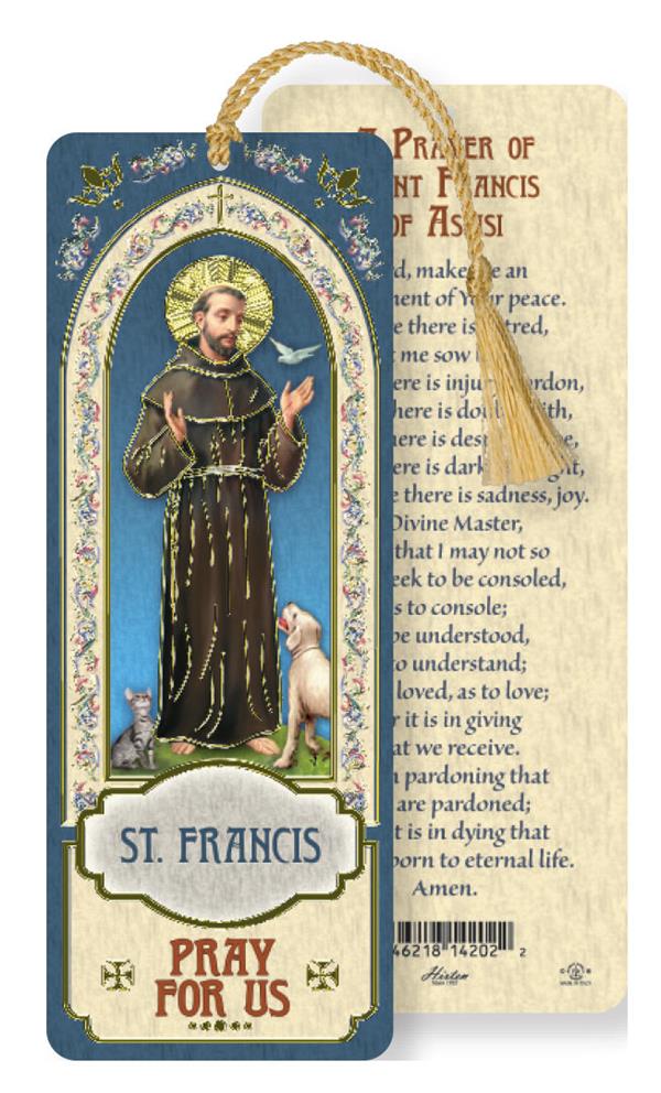 St. Francis of Assisi Laminated Gold Foil Bookmark, 10-Pack, # 7112